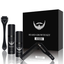 Load image into Gallery viewer, 4 Pcs/set Barber Beard Growth Kit Professional Hair Growth Enhancer Set Nourishing with Beard Growth Roller Massage Comb for Men
