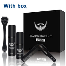 Load image into Gallery viewer, 4 Pcs/set Barber Beard Growth Kit Professional Hair Growth Enhancer Set Nourishing with Beard Growth Roller Massage Comb for Men
